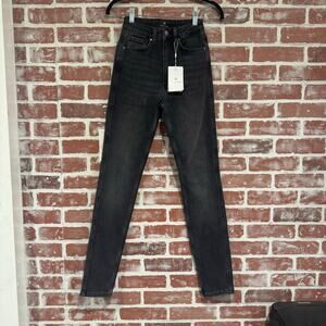 NWT Anine Bing Beck High Rise Skinny Jeans Dark Grey Size 23 Seen Meghan Markle